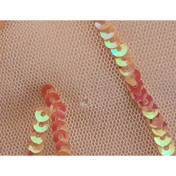 Bebe Mini Dress XS Peach Sequins Layered Mesh Coquette Hoco Ballerina Fairycore - Picture 5 of 16